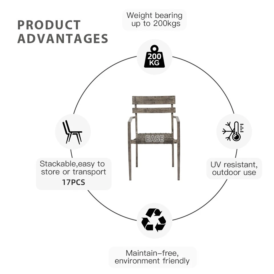 Commercial Aluminum Twisted PE Rope Chairs price