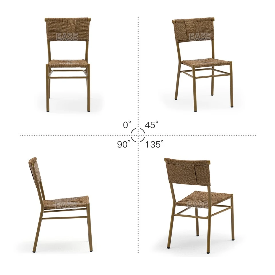 Restaurant Aluminum Twisted PE Rope Chairs high quality